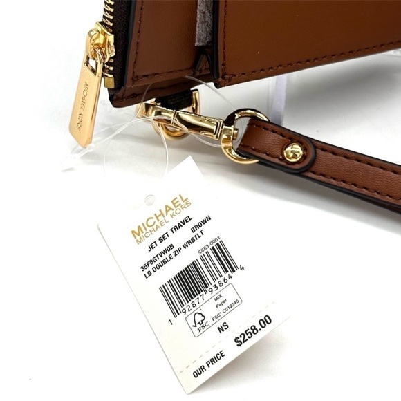 Michael Kors Large Double Zip Wallet
Wristlet Brown/Gold - Picture 8 of 9